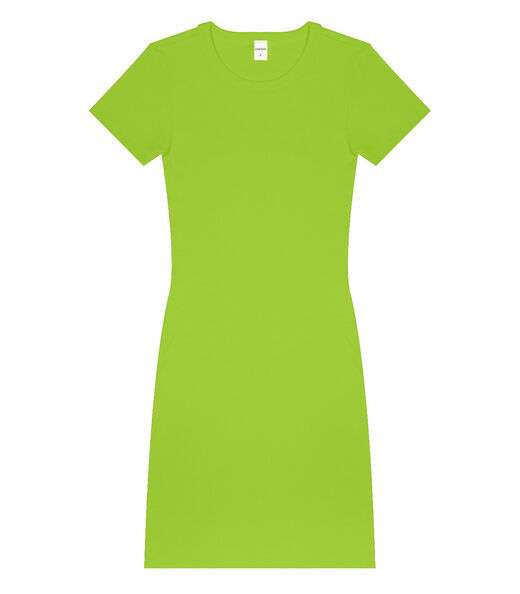 Vestido Acinturado Em Ribana Canelada Rovitex Verde