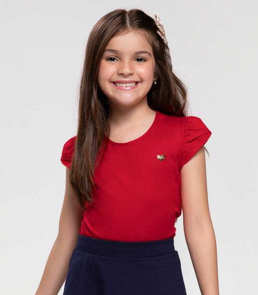 Blusa Infantil Feminina Cotton Leve Trick Nick Vermelho