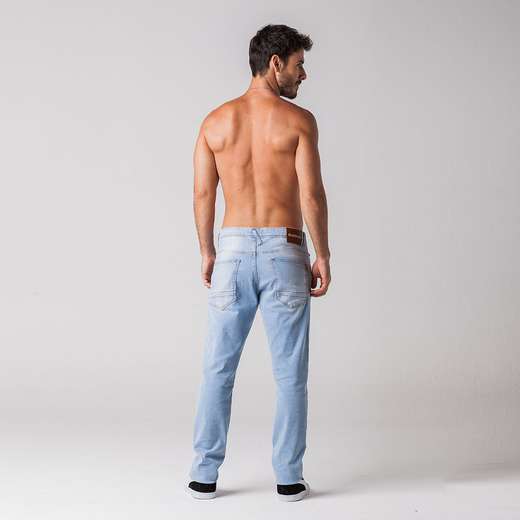 Calça Jeans Skinny Detalhes Puídos Masculina Rock e Soda