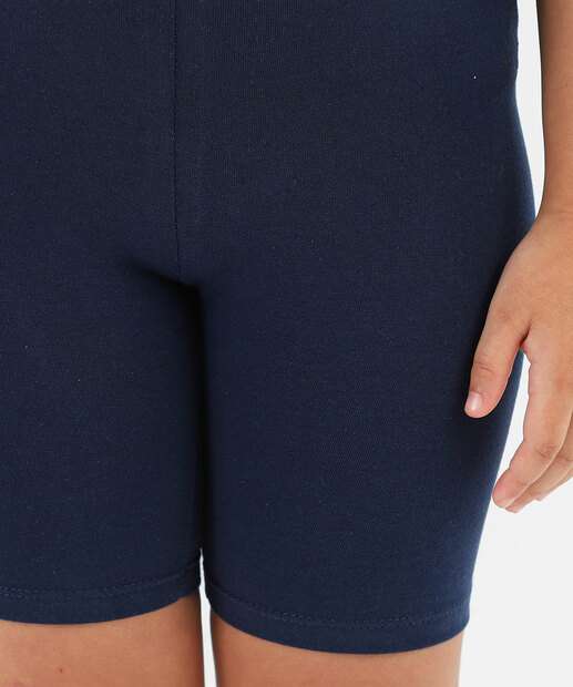 Bermuda Infantil Ciclista Básica Tam 4 a 10 Azul