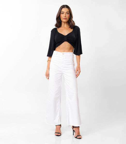 Blusa Top Feminina Com Efeito Laço Rovitex Preto