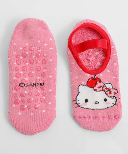 Image_Meia Sapatilha Feminina Antiderrapante Hello Kitty Rosa