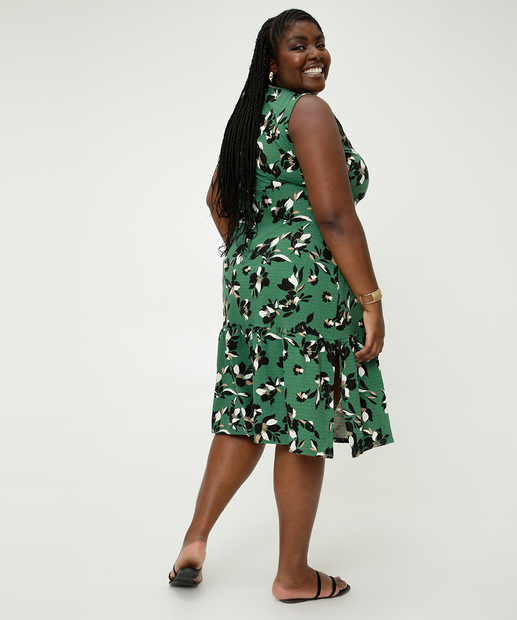 Vestido Plus Size Feminino Midi Floral Marisa