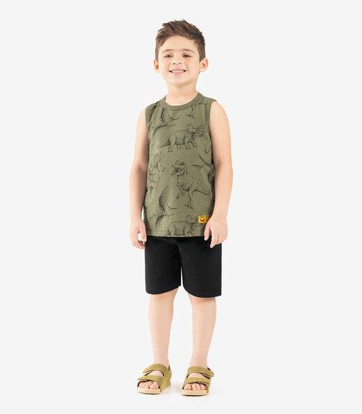 Machão Infantil Masculino Meia Malha Rovi Kids Bege