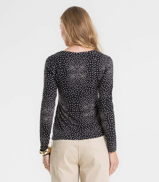 Blusa Feminina Manga Longa Em Viscotorcion Rovitex Preto