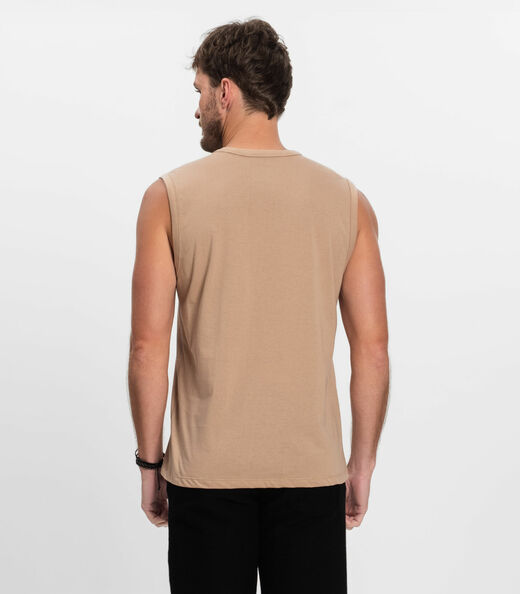 Regata Masculino em Meia Malha Diametro Marrom