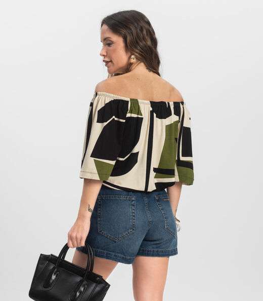 Blusa Feminina Ciganinha Infinita Cor Preto