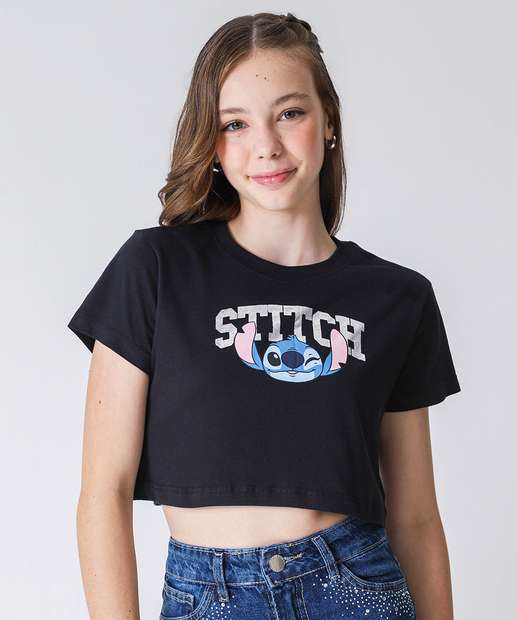 Image_Blusa Juvenil Cropped Stitch Tam 10 a 16 Preto