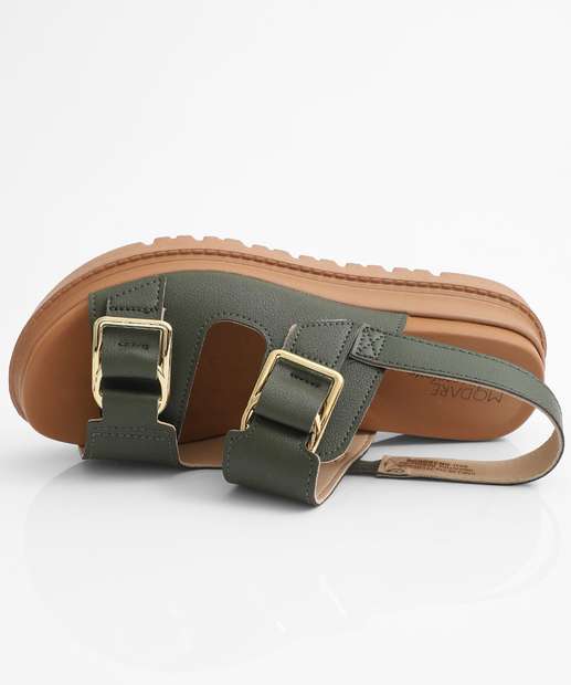 Sandália Flatform Feminina Fivela Modare Verde