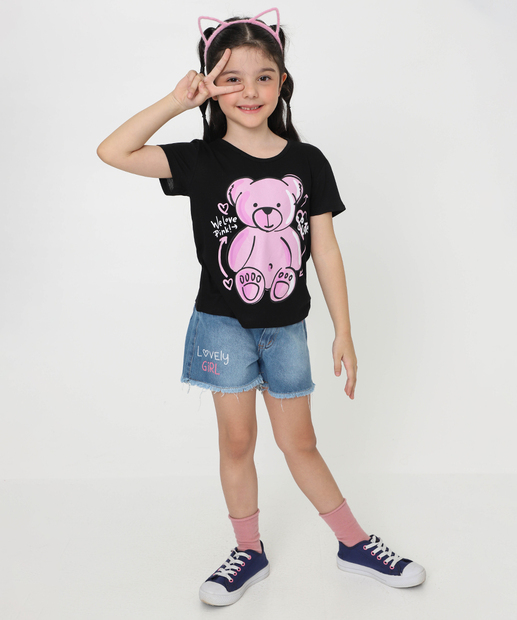 Image_Short Infantil Jeans Frase Barra Desfiado Tam 4 a 10 Azul