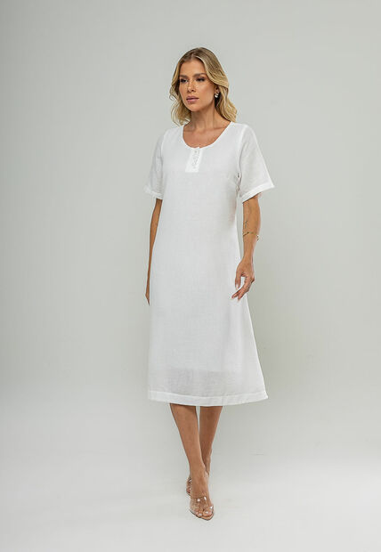 Image_Vestido Midi Botões Frontais Branco Salvatore