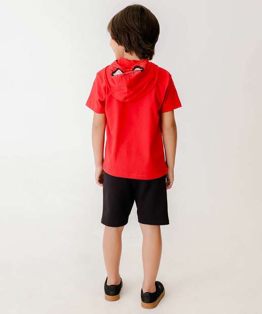 Camiseta Infantil Capuz Homem Aranha Marvel Tam 4 a 10