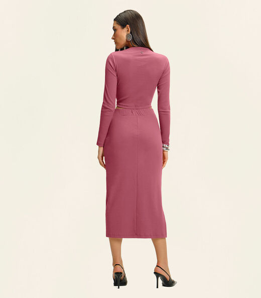 Conjunto Feminino Blusa com Saia Midi Endless Vermelho