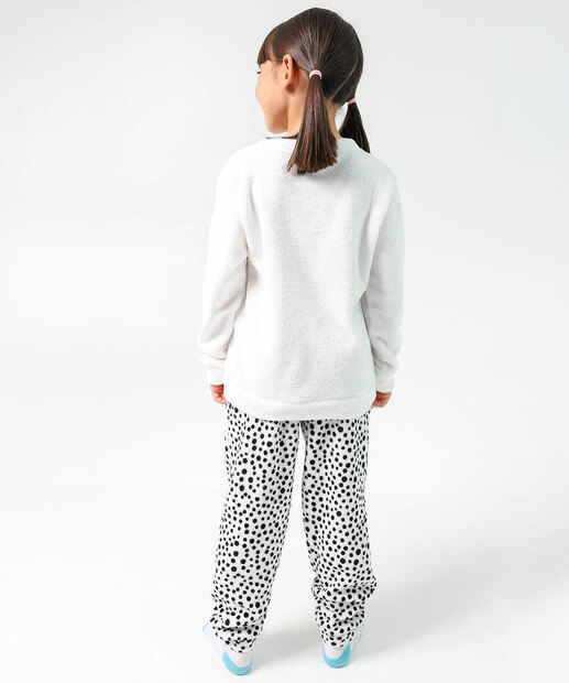 Pijama Infantil Estampa Panda Marisa Tam 4 a 12 Off White