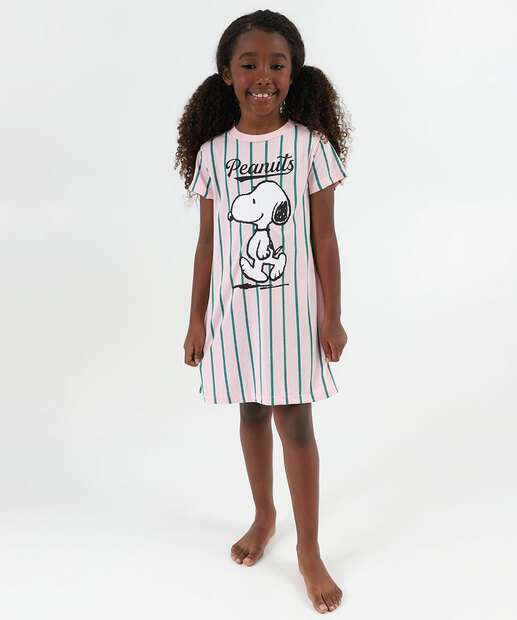 Image_Camisola Infantil Listrada Snoopy Tam 4 a 12 Rosa