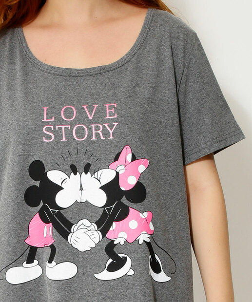 Camisola Plus Size Mickey E Minnie Manga Curta Disney | Marisa