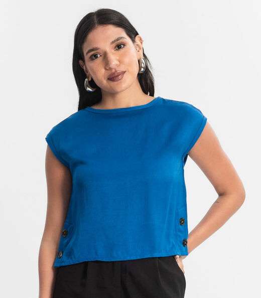 Blusa Feminina Viscose Rovitex Azul