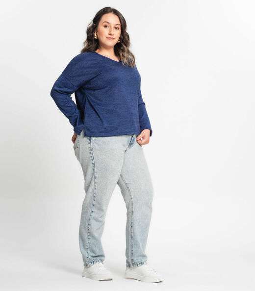 Blusa Feminina Plus Infinita Cor Azul