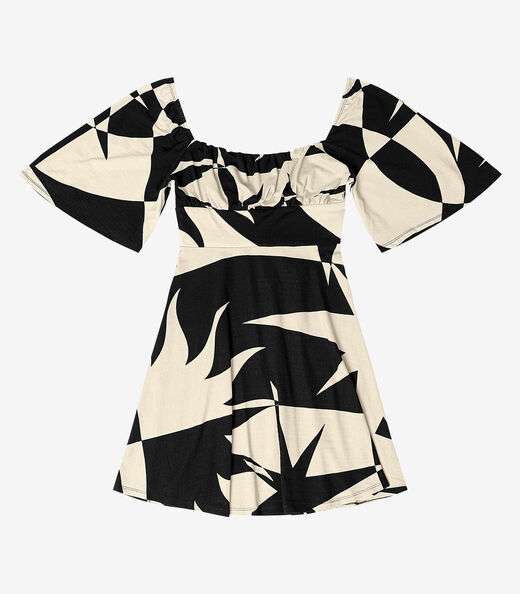 Vestido Feminino Estampado Endless Preto
