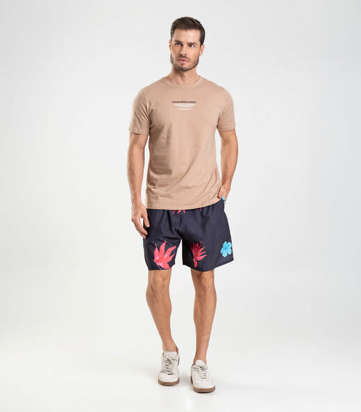 Bermuda Masculina De Microfibra Long Bong Preto