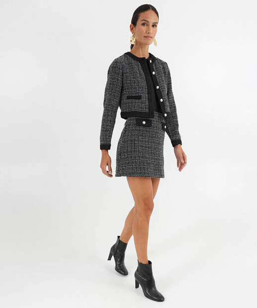 Image_Mini Saia Feminina Tweed Textura Marisa Preto