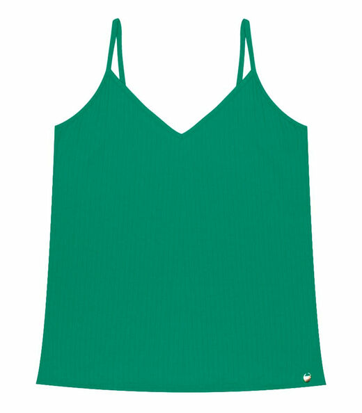 Blusa De Alça Feminina Ribana Canelada Rovitex Verde