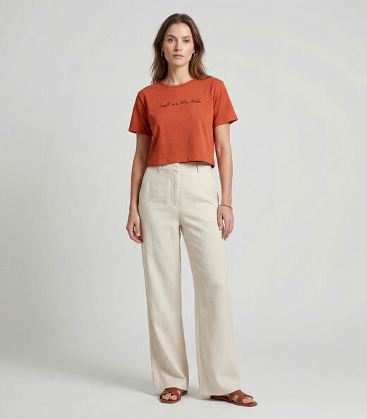 Image_Blusa Feminina em Molecotton Viscose Infinita Cor Laranja