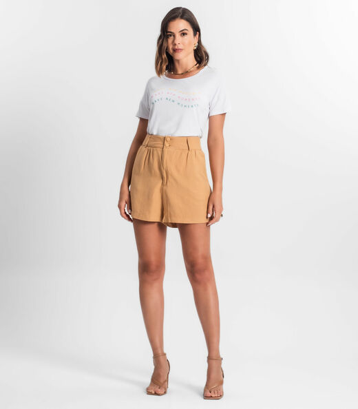 Blusa Feminina Manga Curta Select Branco