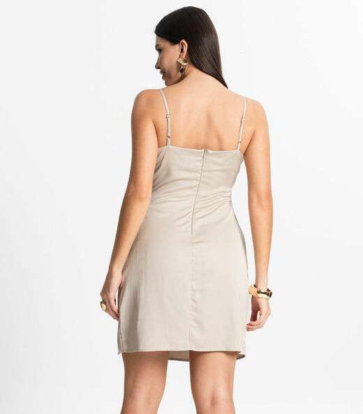 Vestido Feminino Curto Alcinha Com Fenda Style Box Rosa