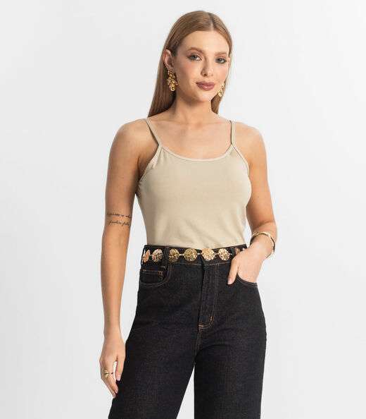 Image_Blusa Feminina de Alças Básica Rovitex Bege