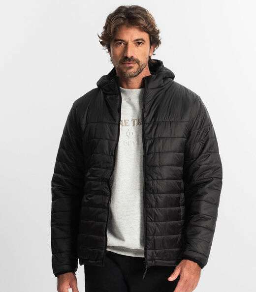 Jaqueta Com Capuz Microfibra Diametro Preto