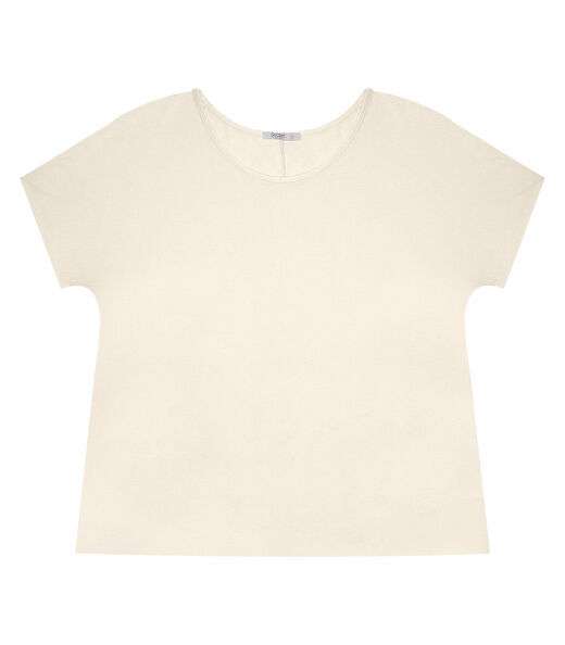 Blusa Manga Curta Feminina Plus Size Secret Glam Bege