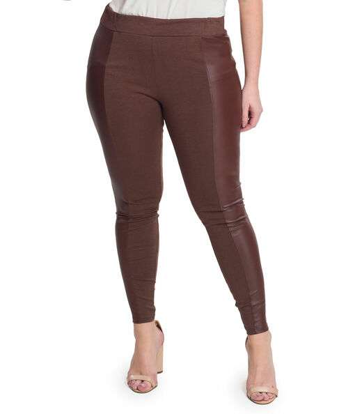 Legging Feminina Em PU Secret Glam Marrom