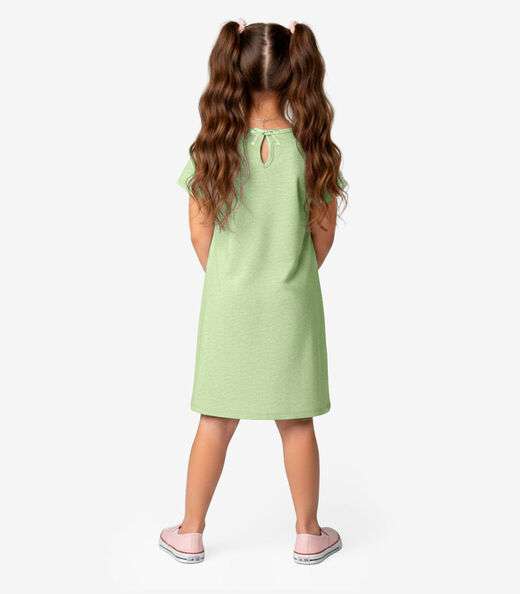 Vestido Infantil em Moletinho Maquenetado Select Verde