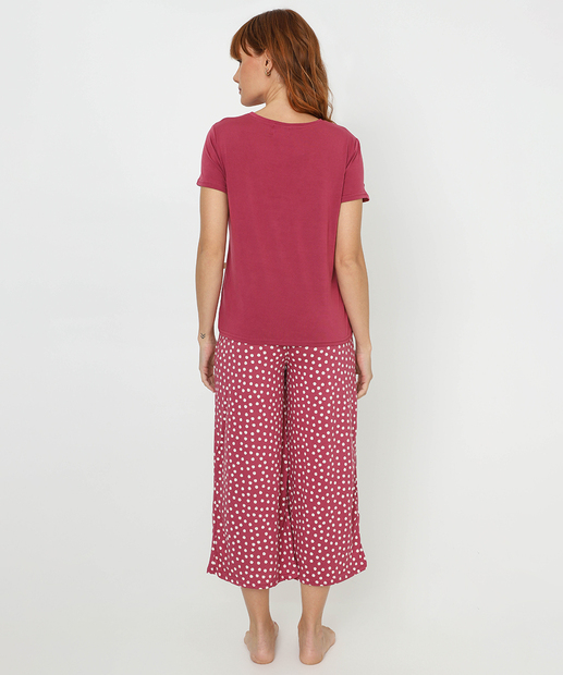 Pijama Feminino Capri Estampa Poá Marisa Rosa