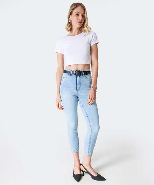 Image_Calça Jeans Cigarrete Feminina  Azul