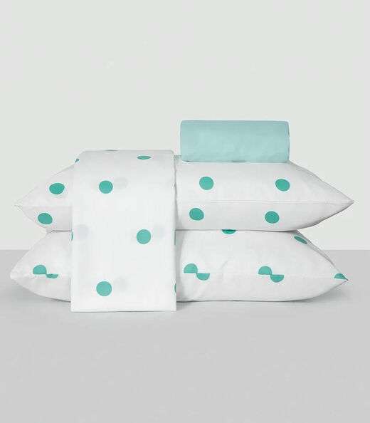 Jogo de Cama Poá Queen Lar E Lazer Azul