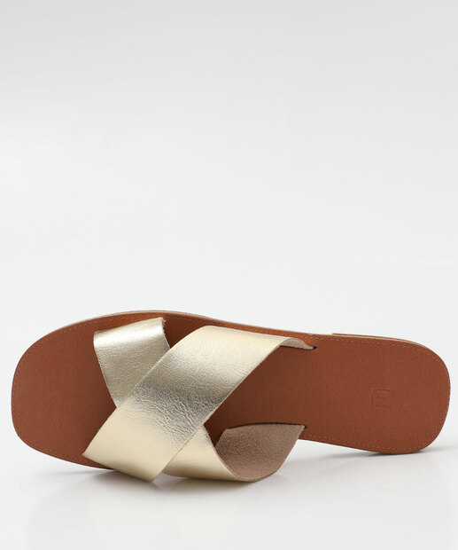 Rasteirinha Feminina Metalizada Marisa Dourado