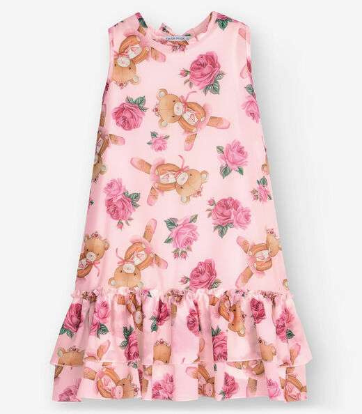 Image_Vestido Meia Malha e Chiffon Trick Nick Rosa