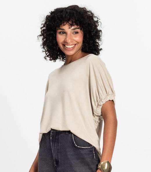 Blusa Viscose Infinita Cor Bege