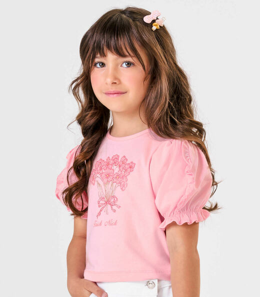 Conjunto Blusa Com Shorts Saia Sarja Trick Nick Branco