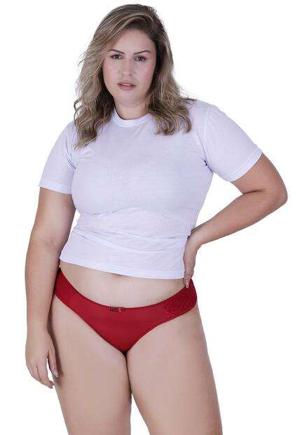 Calcinha Charme Plus Size Microfibra Concept Lingerie Vermelho