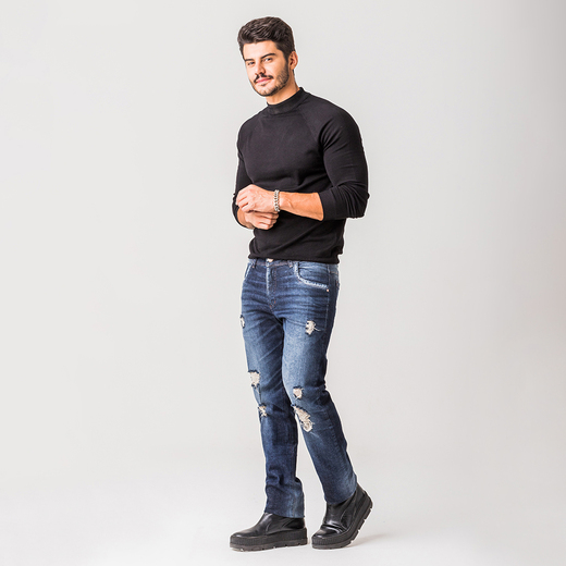 Calça Jeans Masculina Skinny Destroyed Estonada Zune