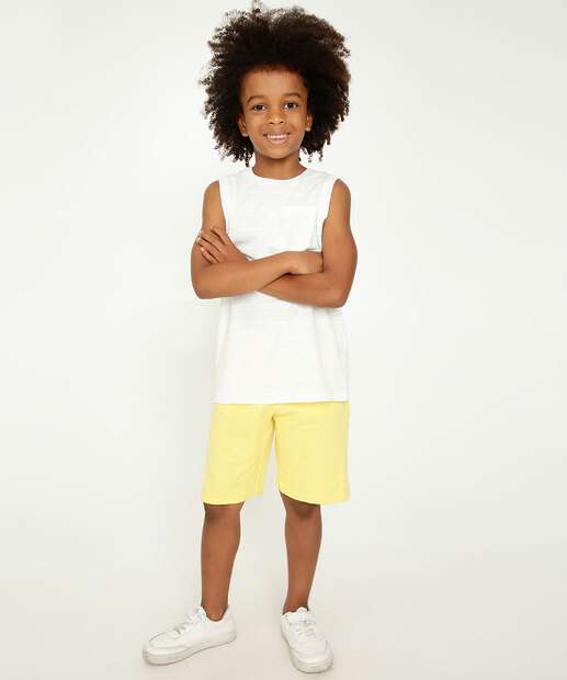 Bermuda Infantil Moletom Bolsos MR Tam 4 a 10   
