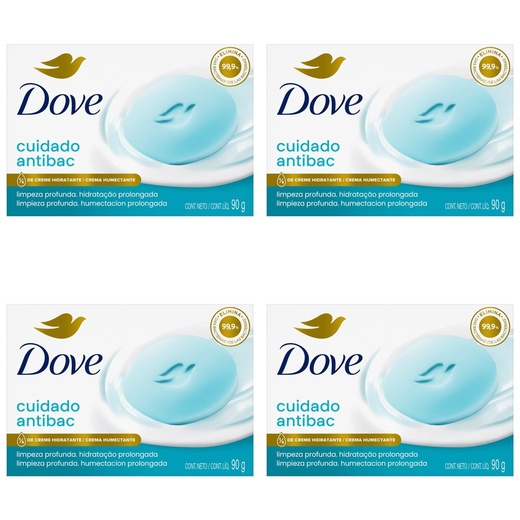 Image_Kit c/4 Sabonetes Dove 90g Cuidado Antibacteriano
