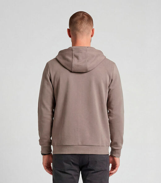 Jaqueta Masculina Moletom Felpado e Capuz Diametro Marrom