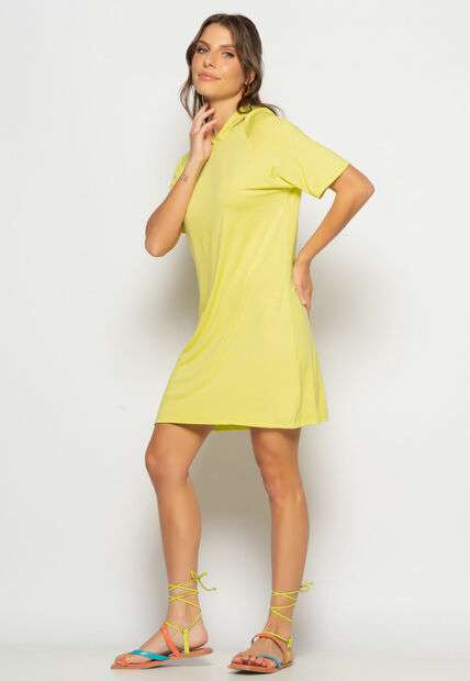 Vestido Curto Com Capuz Malha Verde Salvatore