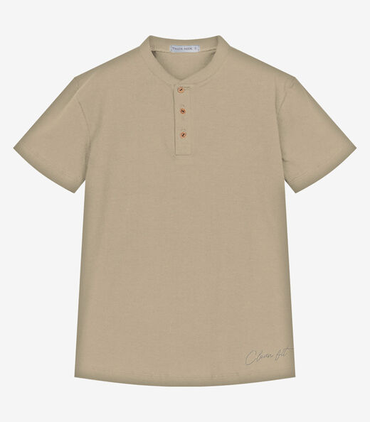 Conjunto Infantil Camiseta Com Bermuda Trick Nick Bege