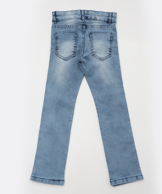Calça Infantil Jeans Skinny Bolsos Tam 4 a 8 Azul