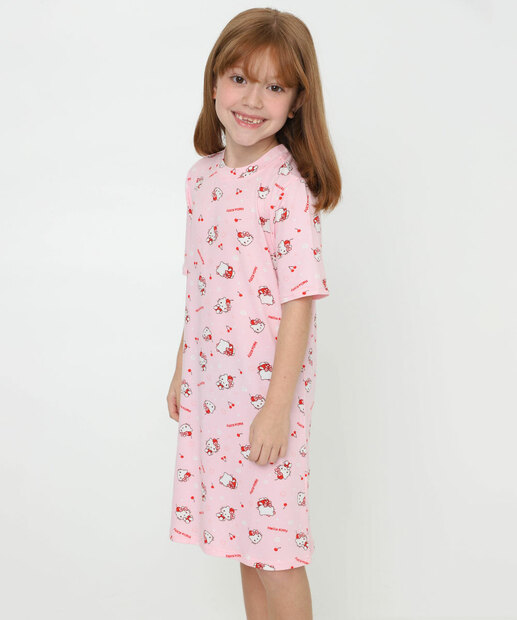 Camisola Infantil Hello Kitty Tam 4 a 12 Rosa